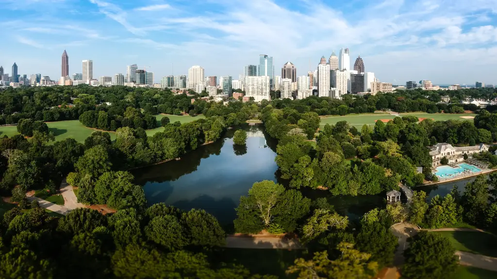 Atlanta skyline above Piedmont Park