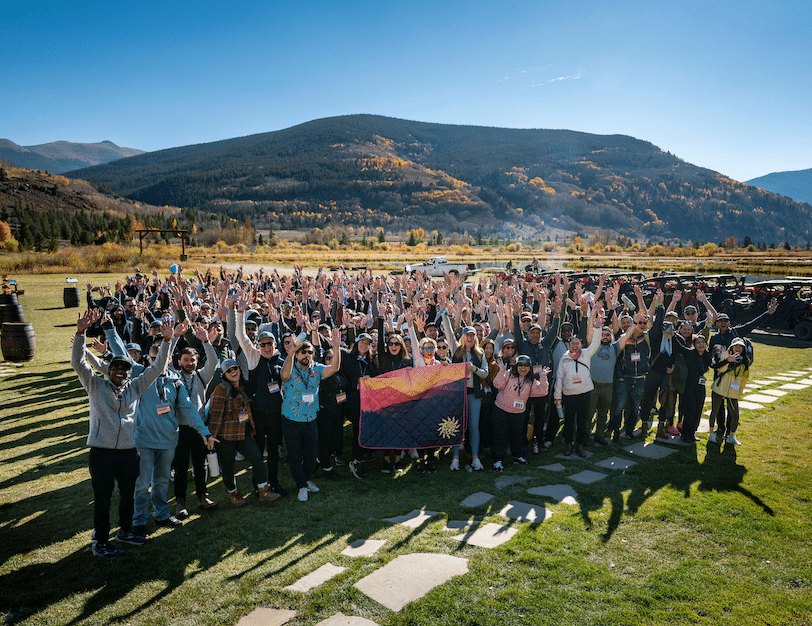 Scribd team celebrating together at their Wilder retreat in Vail