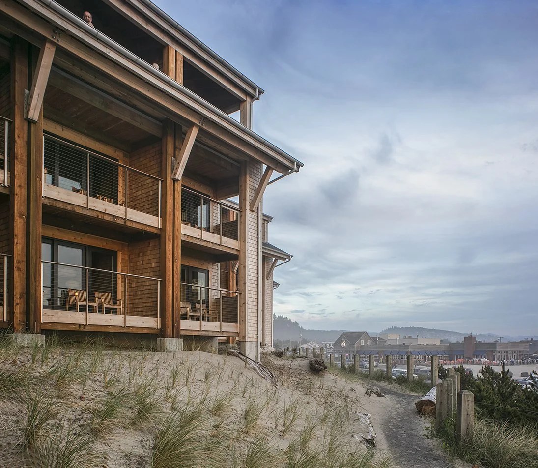 Oceanfront rooms above the dunes at Headlands Coastal Lodge in Pacific City