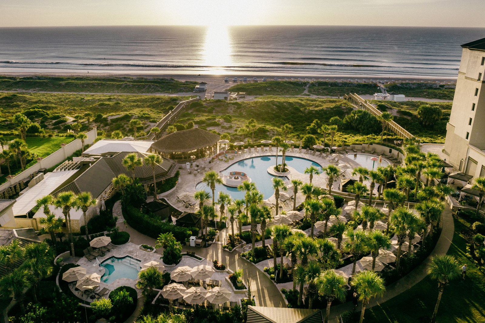 Pools and dunes at The Ritz-Carlton, Amelia Island at sunrise