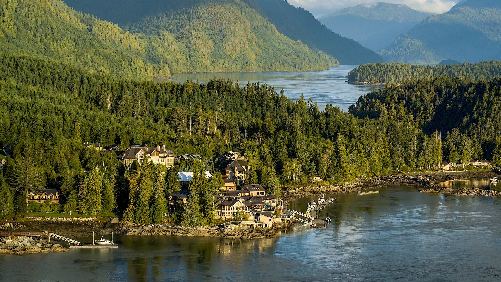 Sonora Resort on its island in the Discovery Islands, British Columbia